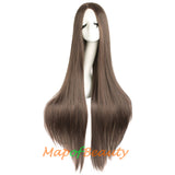 Cosplay Costume Anime Carve Bangs Long Straight Wigs High-temperature Fiber 40 Inch Wig