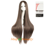 Cosplay Costume Anime Carve Bangs Long Straight Wigs High-temperature Fiber 40 Inch Wig