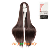 Cosplay Costume Anime Carve Bangs Long Straight Wigs High-temperature Fiber 40 Inch Wig