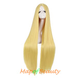 Cosplay Costume Anime Carve Bangs Long Straight Wigs High-temperature Fiber 40 Inch Wig