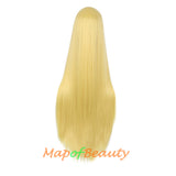 Cosplay Costume Anime Carve Bangs Long Straight Wigs High-temperature Fiber 40 Inch Wig