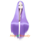 Cosplay Costume Anime Carve Bangs Long Straight Wigs High-temperature Fiber 40 Inch Wig