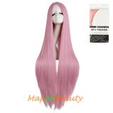 Cosplay Costume Anime Carve Bangs Long Straight Wigs High-temperature Fiber 40 Inch Wig