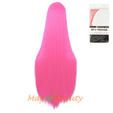 Cosplay Costume Anime Carve Bangs Long Straight Wigs High-temperature Fiber 40 Inch Wig