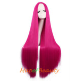 Cosplay Costume Anime Carve Bangs Long Straight Wigs High-temperature Fiber 40 Inch Wig