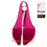 Cosplay Costume Anime Carve Bangs Long Straight Wigs High-temperature Fiber 40 Inch Wig