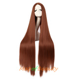 Cosplay Costume Anime Carve Bangs Long Straight Wigs High-temperature Fiber 40 Inch Wig