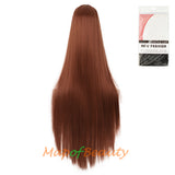 Cosplay Costume Anime Carve Bangs Long Straight Wigs High-temperature Fiber 40 Inch Wig