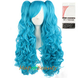 Lolita Lace Curly Wigs Tiger Cilp Horsetail Three-pieces Cosplay Anime Wigs