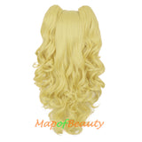 Lolita Lace Curly Wigs Tiger Cilp Horsetail Three-pieces Cosplay Anime Wigs