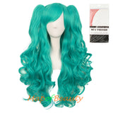 Lolita Lace Curly Wigs Tiger Cilp Horsetail Three-pieces Cosplay Anime Wigs