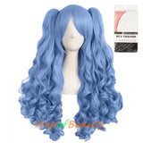 Lolita Lace Curly Wigs Tiger Cilp Horsetail Three-pieces Cosplay Anime Wigs