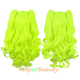 Lolita Lace Curly Wigs Tiger Cilp Horsetail Three-pieces Cosplay Anime Wigs