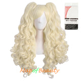 Lolita Lace Curly Wigs Tiger Cilp Horsetail Three-pieces Cosplay Anime Wigs