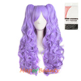 Lolita Lace Curly Wigs Tiger Cilp Horsetail Three-pieces Cosplay Anime Wigs