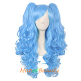 Lolita Lace Curly Wigs Tiger Cilp Horsetail Three-pieces Cosplay Anime Wigs