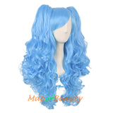 Lolita Lace Curly Wigs Tiger Cilp Horsetail Three-pieces Cosplay Anime Wigs