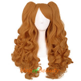 Lolita Lace Curly Wigs Tiger Cilp Horsetail Three-pieces Cosplay Anime Wigs