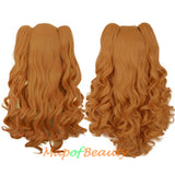 Lolita Lace Curly Wigs Tiger Cilp Horsetail Three-pieces Cosplay Anime Wigs