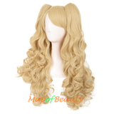 Lolita Lace Curly Wigs Tiger Cilp Horsetail Three-pieces Cosplay Anime Wigs