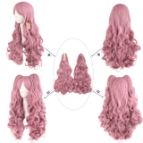 Lolita Lace Curly Wigs Tiger Cilp Horsetail Three-pieces Cosplay Anime Wigs