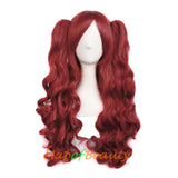 Lolita Lace Curly Wigs Tiger Cilp Horsetail Three-pieces Cosplay Anime Wigs