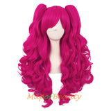 Lolita Lace Curly Wigs Tiger Cilp Horsetail Three-pieces Cosplay Anime Wigs