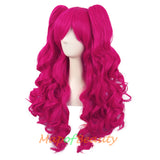 Lolita Lace Curly Wigs Tiger Cilp Horsetail Three-pieces Cosplay Anime Wigs