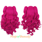 Lolita Lace Curly Wigs Tiger Cilp Horsetail Three-pieces Cosplay Anime Wigs