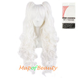 Lolita Lace Curly Wigs Tiger Cilp Horsetail Three-pieces Cosplay Anime Wigs