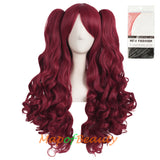 Lolita Lace Curly Wigs Tiger Cilp Horsetail Three-pieces Cosplay Anime Wigs