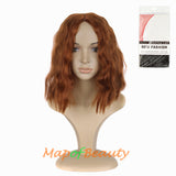 Short Curly Cosplay Bob Wigs Charming Middle Part Bangs Women Black Widow