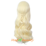 Long Deep Wave Braided Wigs For Women Carve Bangs Wavy Curly Cosplay Synthetic Fiber（Granny Gray/White/Pine Green）