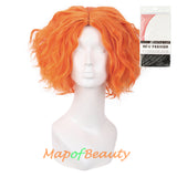 Bob Cosplay Short Kinky Curly Wave Hair Synthetic Fiber Frontal Wigs