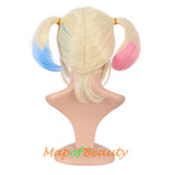 Sweet And lovely gradient Colorful Short Double Pony Tail Cosplay Costume Anime Wigs