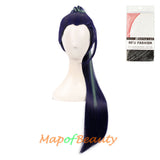 Beauty tip Side Bangs Claw Clip Ponytail Long Straight Hair Highlighting Mixed Color Cosplay Anime Wigs