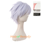 Short Curly Wavy Anime Cosplay Costume Synthetic Wigs With Bangs Multicolor For Party