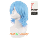 Short Cosplay Costume Anime Wigs With Bangs Wolf Tail Synthetic Side Part Hair For Party