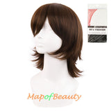 Short Cosplay Costume Anime Wigs With Bangs Wolf Tail Synthetic Side Part Hair For Party