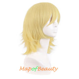 Short Cosplay Costume Anime Wigs With Bangs Wolf Tail Synthetic Side Part Hair For Party