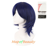 Short Cosplay Costume Anime Wigs With Bangs Wolf Tail Synthetic Side Part Hair For Party