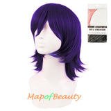 Short Cosplay Costume Anime Wigs With Bangs Wolf Tail Synthetic Side Part Hair For Party