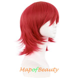 Short Cosplay Costume Anime Wigs With Bangs Wolf Tail Synthetic Side Part Hair For Party