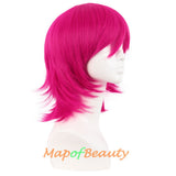 Short Cosplay Costume Anime Wigs With Bangs Wolf Tail Synthetic Side Part Hair For Party