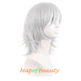 Short Cosplay Costume Anime Wigs With Bangs Wolf Tail Synthetic Side Part Hair For Party