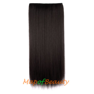 24 Inch Hair Extensions Ladies 5 Clip Long Straight Hairpiece