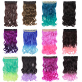 20 Inch Multi-colored Fashion Ladies Wave Curly 5 Clip Long Curly Hairpiece