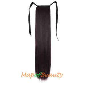 Long Straight Natural Soft Fiber Material Strap Type Ponytail