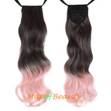 Gradient Fashion Party Charming Long Curly Ribbon Ponytail Extension