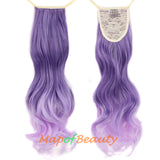 Gradient Fashion Party Charming Long Curly Ribbon Ponytail Extension